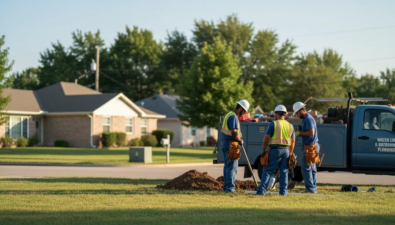 Residential water line and bathroom plumbing service in Collinsville, TX